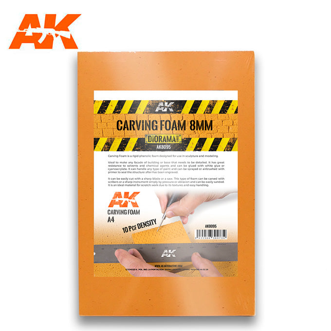 AK Interactive Carving Foam 8mm A4 Size (305 X 228 mm) | 8435568304734