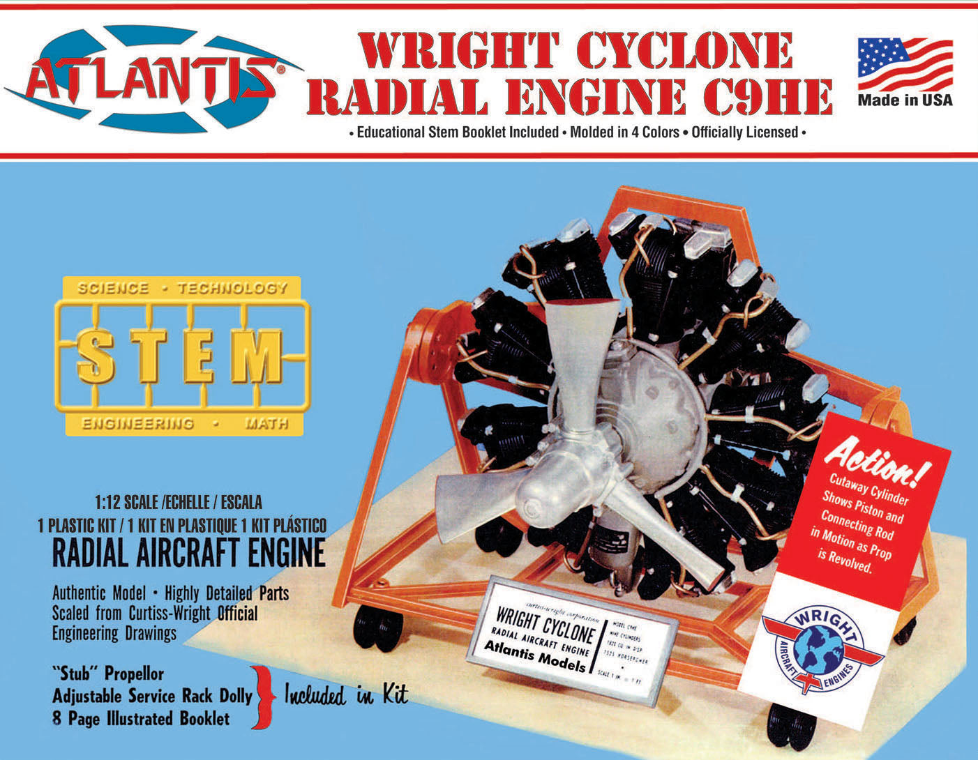 Atlantis 1/12 Wright Cyclone 9 Radial Engine STEM | 850002740615