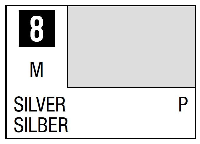 Mr Hobby Mr. Color 8 - Silver (Metallic/Primary) - 10ml