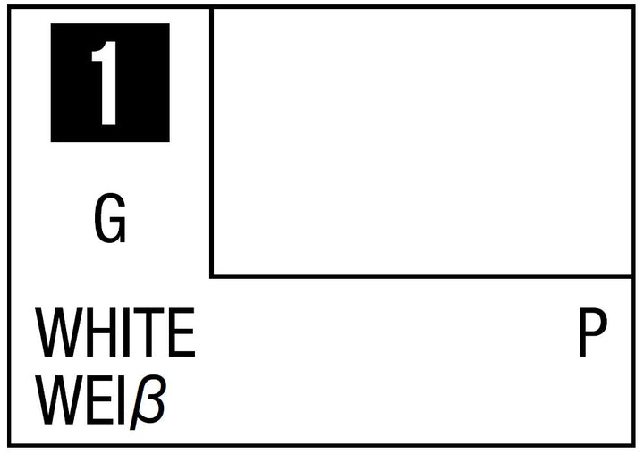Mr Hobby Mr. Color 1 - White (Gloss/Primary) - 10ml | 4973028716009
