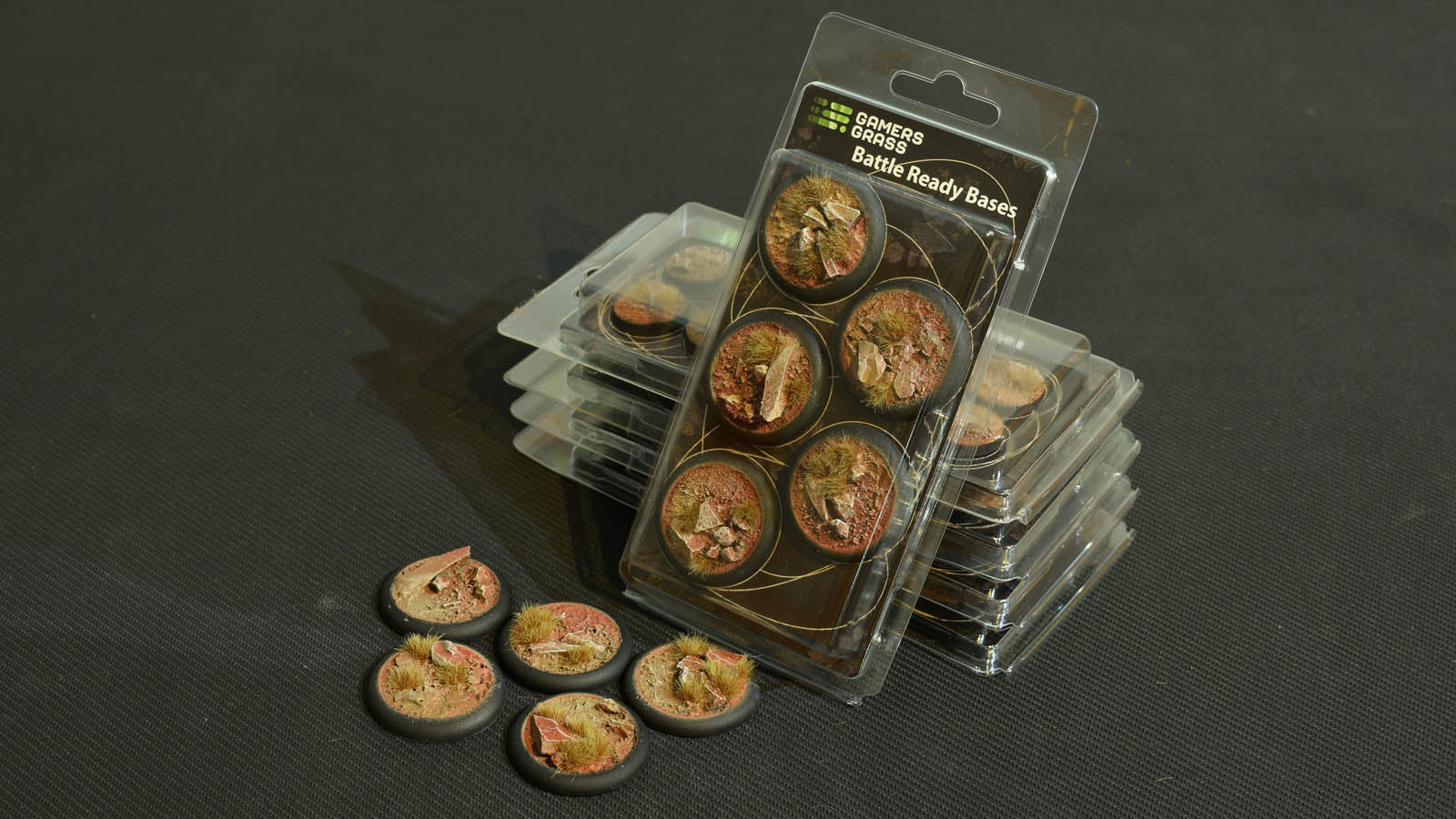 Gamers Grass Battle Ready Bases - Badlands - Round Lip 40mm (x5) | 738956788900