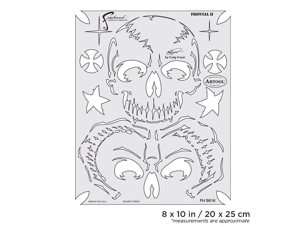 IWATA Artool Return of Skullmaster Frontal II Freehand Airbrush Template by Craig Fraser | 758240138167