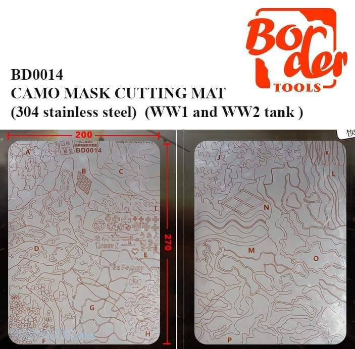 Border Model CAMO MASK CUTTING MAT(304 stainless steel) (WW1 and WW2 tank ) | 6971995740452