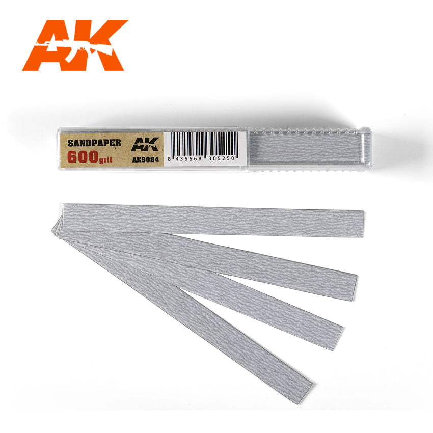 AK Interactive Dry Sandpaper 600 grit x 50 units | 8435568305250