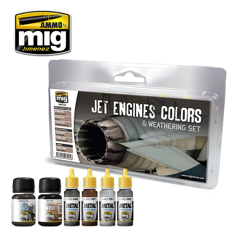 Ammo Mig Jet Engines Colors and Weathering Set | 8432074074458