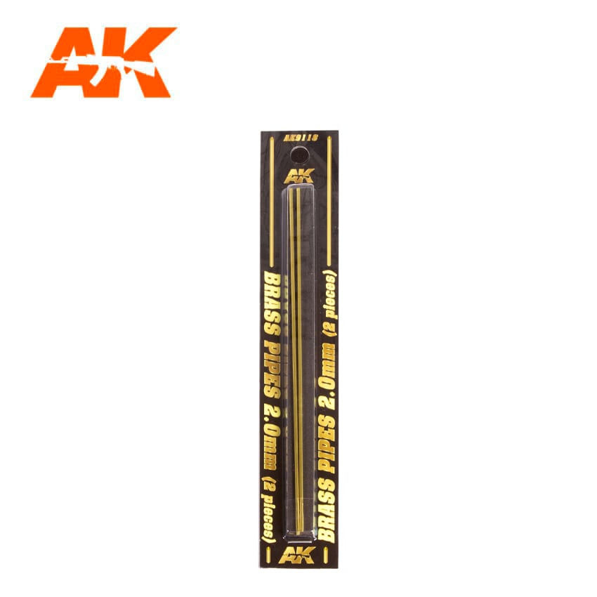 AK Interactive BRASS PIPES 2.0mm, 2 units | 8435568307247