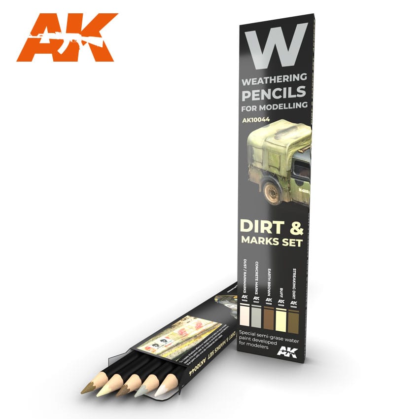 AK Interactive Weathering Pencil Set - Splashes, Dirt and Stains | 8436564929457