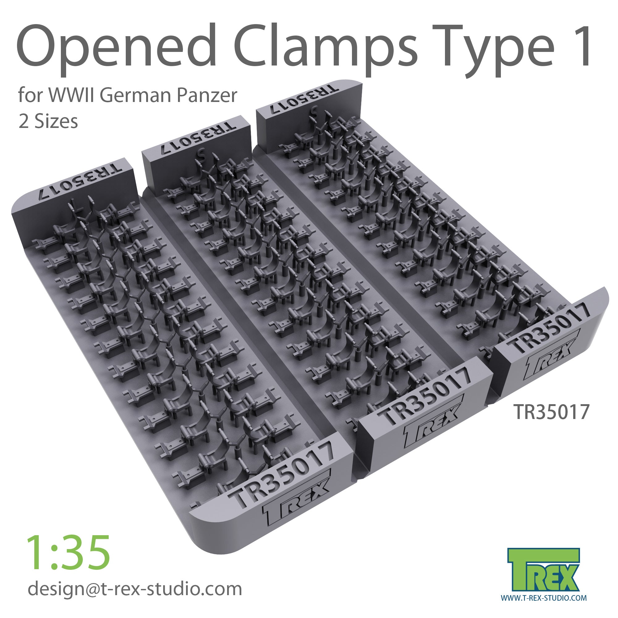 T-Rex Studio 1/35 Opened Clamps for German Panzer (Type 1) | 6973984750053