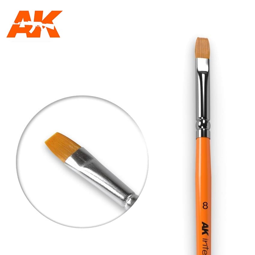 AK Interactive Flat Brush 8 Synthetic | 8436535576086