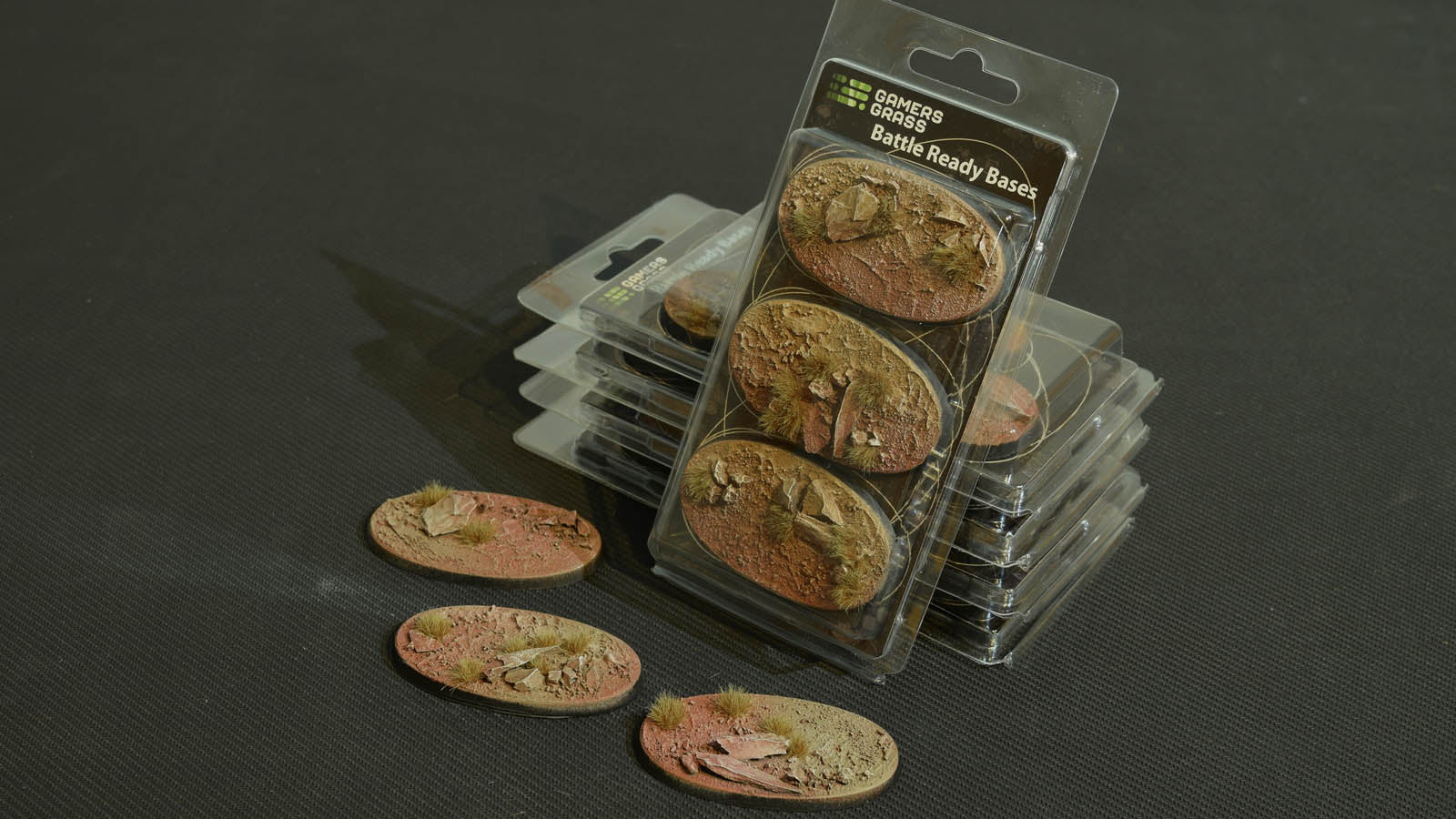 Gamers Grass Battle Ready Bases - Badlands - Oval 75mm (x3) | 738956788856