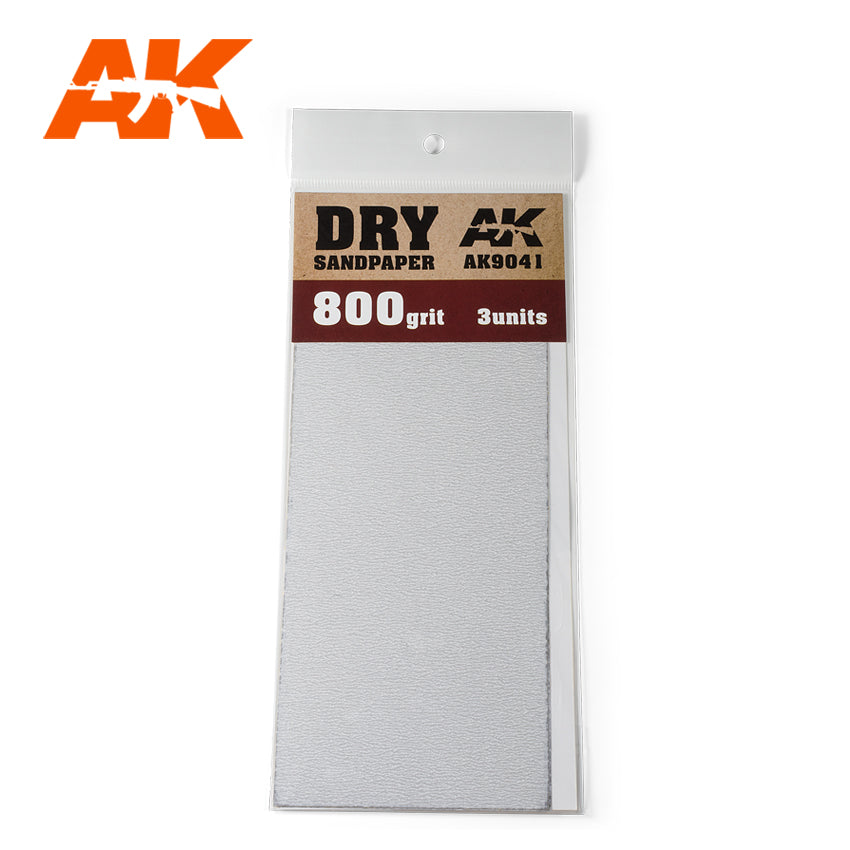 AK Interactive Dry Sandpaper 800 Grit. 3 units | 8435568305458