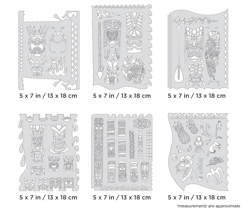 IWATA Artool Tiki Master Mini Series Freehand Airbrush Template Set by Dennis Mathewson | 758240038283