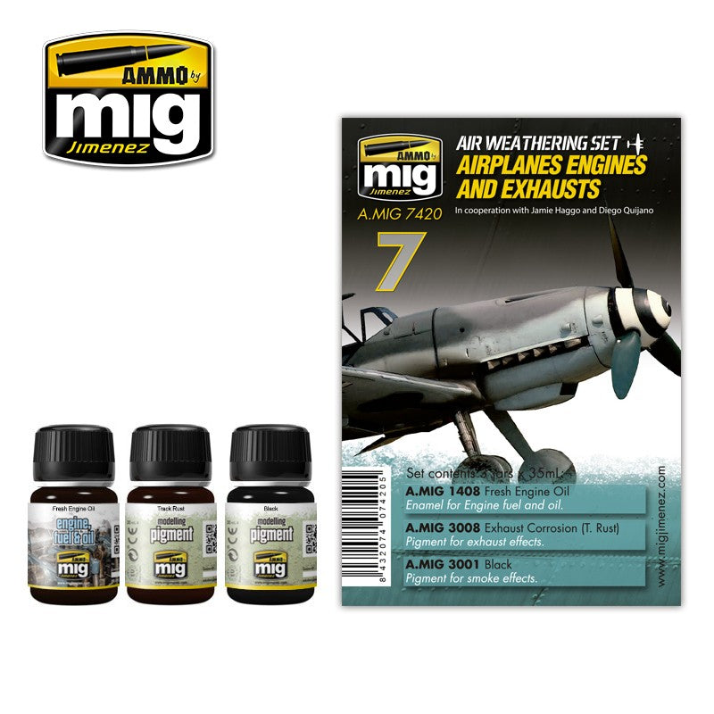 Ammo Mig Airplanes Engines and Exhausts Air Weathering Set | 8432074074205