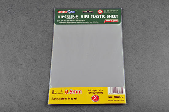 Master Tools 0.5mm HIPS Plastic Sheet A4 SIZE (210mm*300mm*2PCS) | 9580208080024