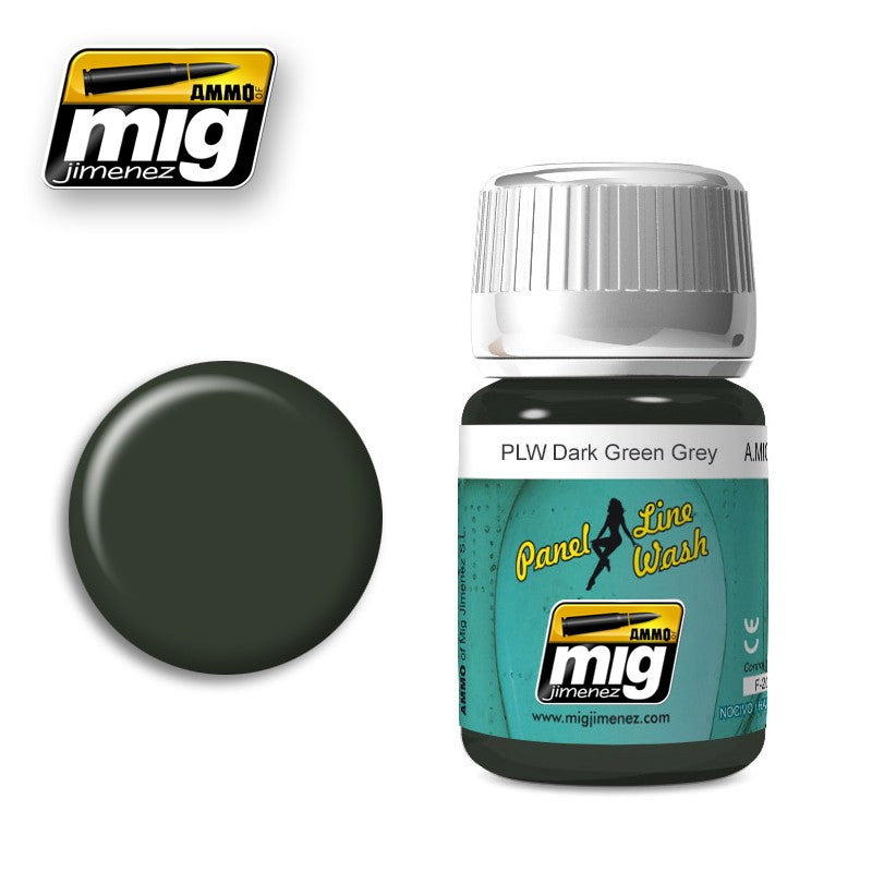 Ammo Mig Dark Green Grey Panel Line Wash | 8432074016083