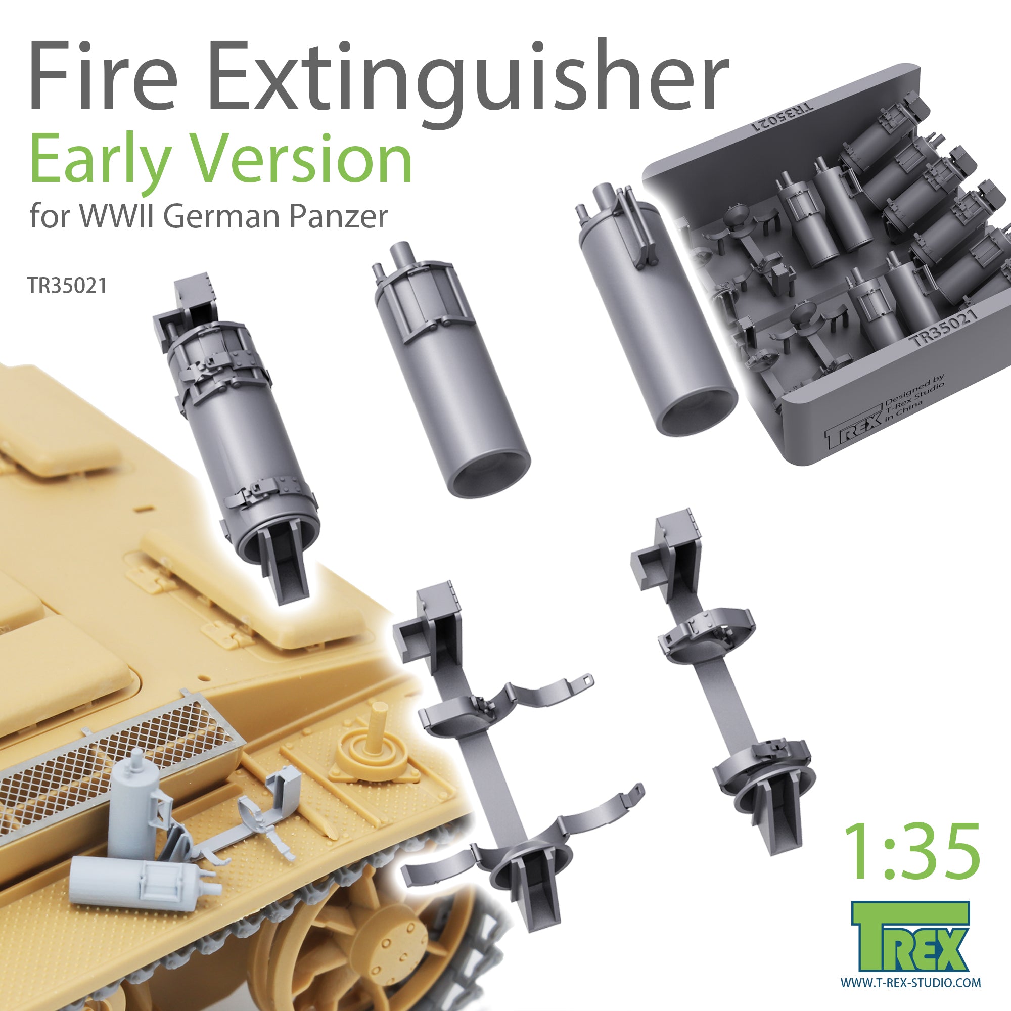 T-Rex Studio 1/35 Fire Extinguisher Early Version for WWII German Panzer | 6973984750077