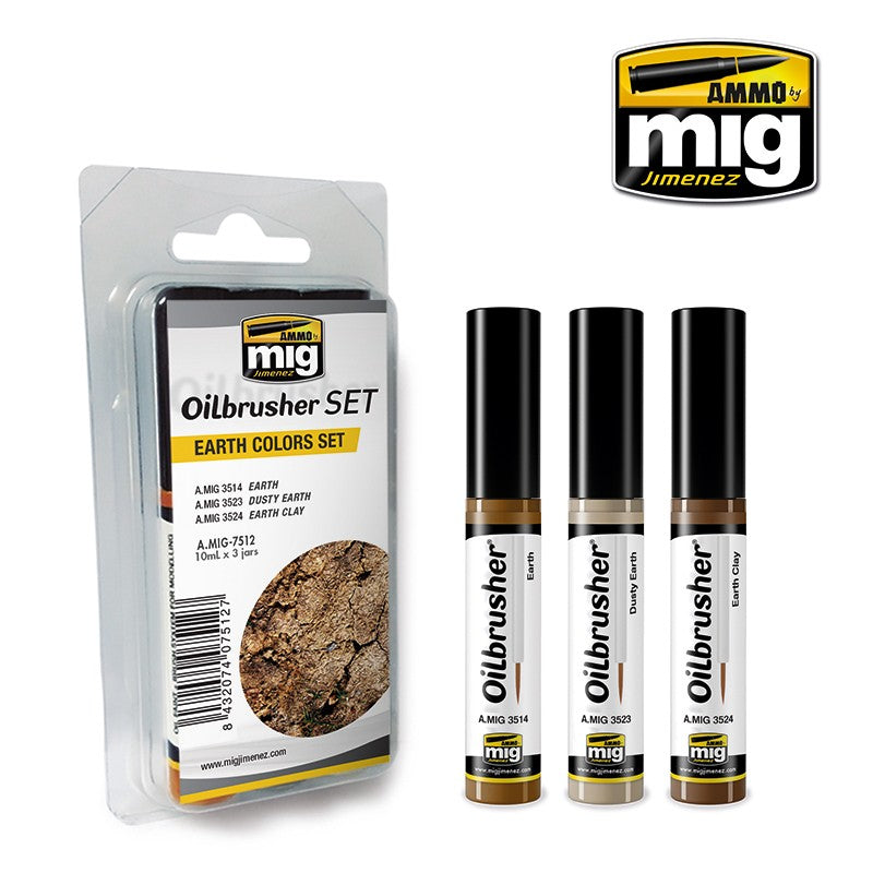 Ammo Mig Oilbrusher Earth Colors Set | 8432074075127