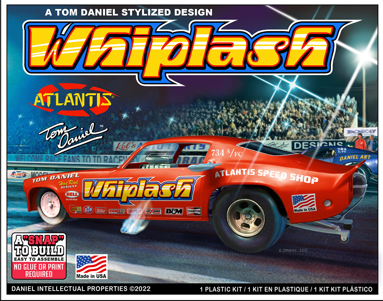 Atlantis 1/32 Snap Tom Daniel Whiplash Camaro Funny Car | 850041894034