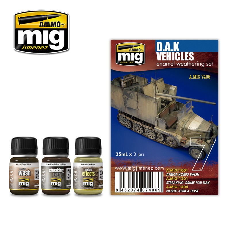 Ammo Mig D.A.K Vehicles Weathering Set | 8432074074069