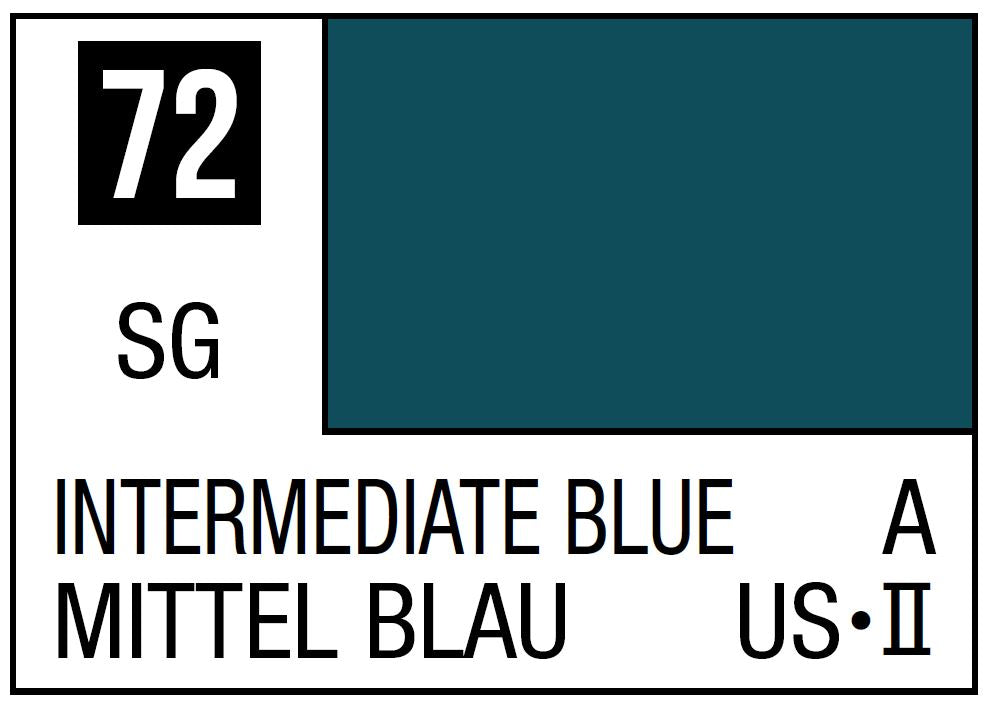 Mr Hobby Mr. Color 72 - Intermediate Blue (Semi-Gloss/Aircraft) - 10ml | 4973028635294