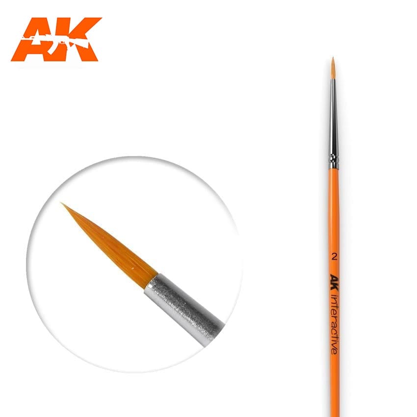 AK Interactive Round Brush 2 Synthetic | 8436535576048