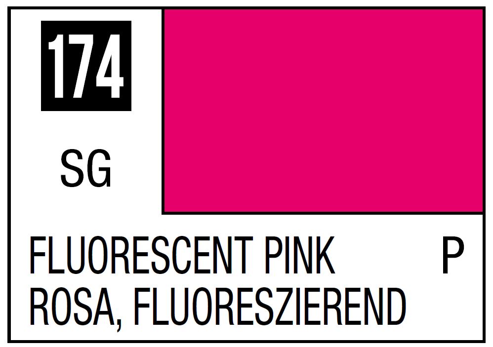 Mr Hobby Mr. Color 174 - Fluorescent Pink (Gloss/Primary) - 10ml | 4973028635836