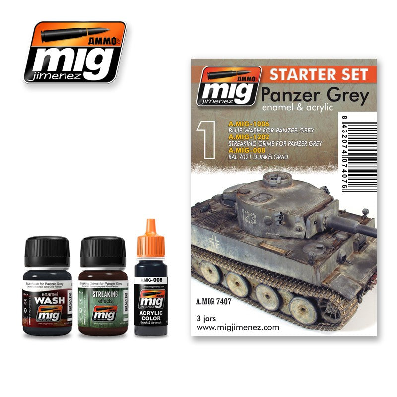 Ammo Mig Panzer Grey Starter Weathering Set | 8432074074076