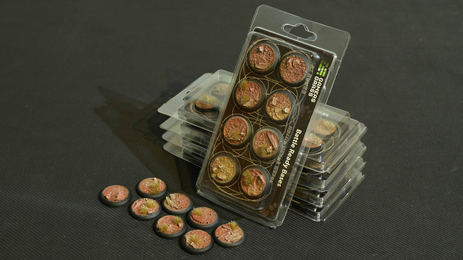 Gamers Grass Battle Ready Bases - Badlands - Round Lip 30mm (x8) | 738956788894