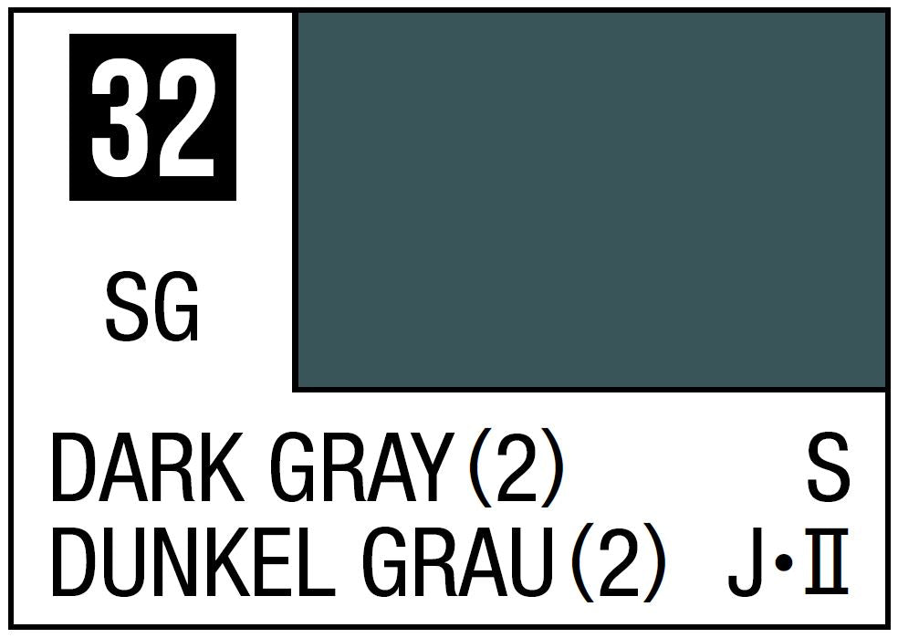 Mr Hobby Mr. Color 32 - Dark Gray (2) (Semi-Gloss/Ship) - 10ml | 4973028535907