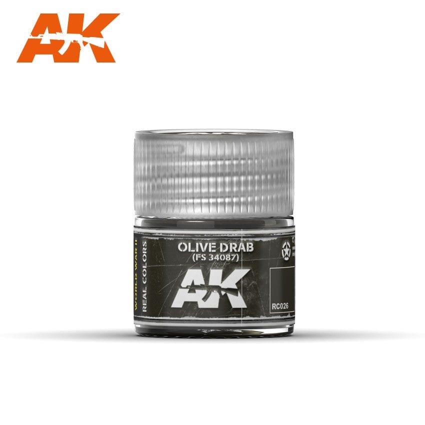 AK Interactive Real Colors Olive Drab FS 34087 10ml | 8436564922571
