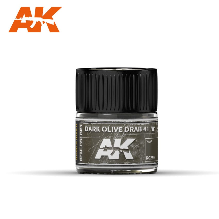 AK Interactive Real Colors Dark Olive Drab 41 10ml | 8436564925602