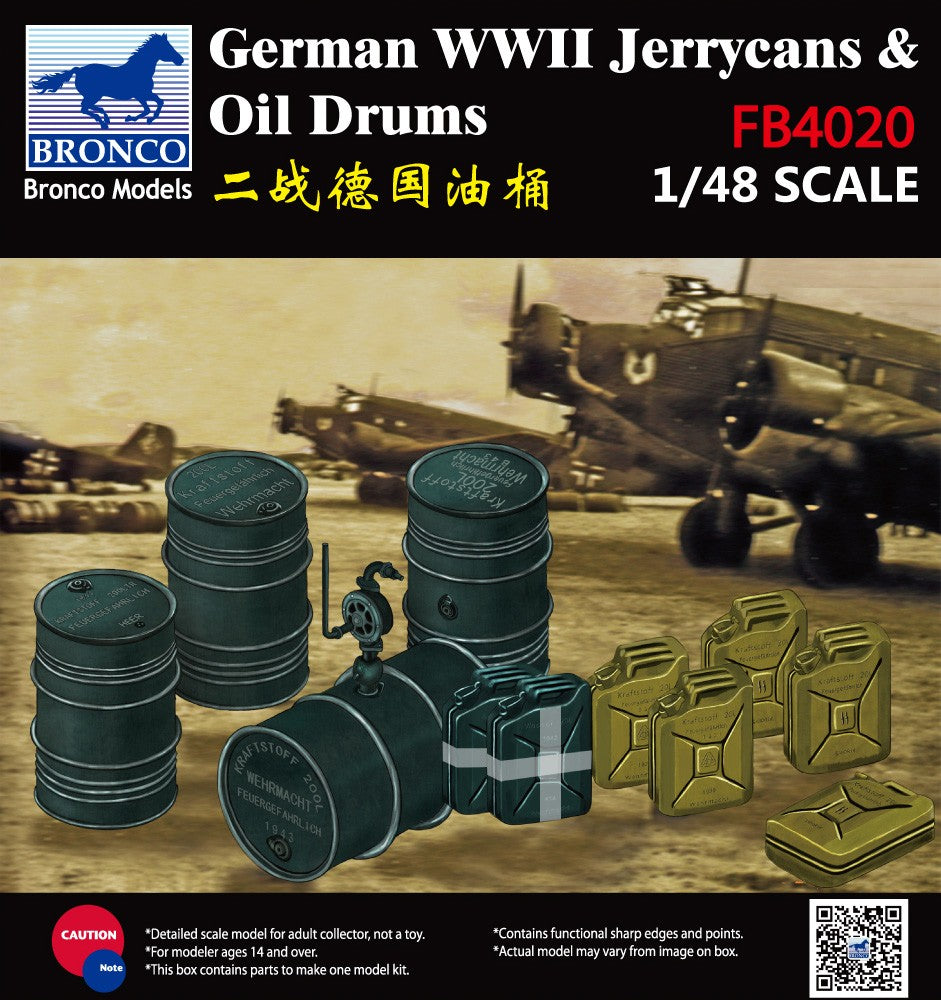 Bronco Models 1/48WWII German Jerry Can & Fuel Drum | 6970162330274