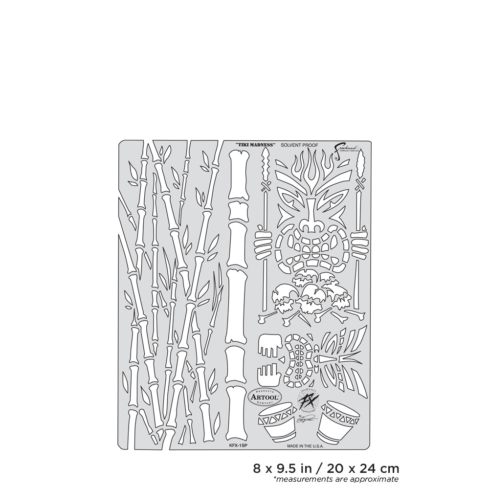 IWATA Artool Kustom FX Tiki-Madness Freehand Airbrush Template by Craig Fraser | 758240138280
