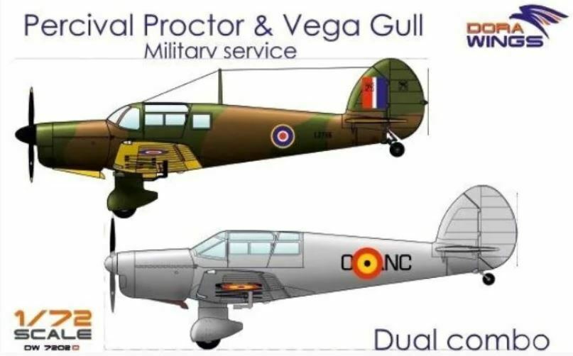 Dora Wings 1/72 Percival Proctor& Vega Gull (2 in 1) | 4820237050502