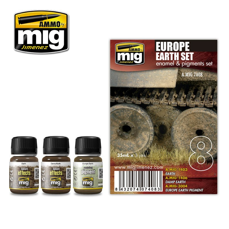 Ammo Mig Europe Earth Weathering Set | 8432074074083
