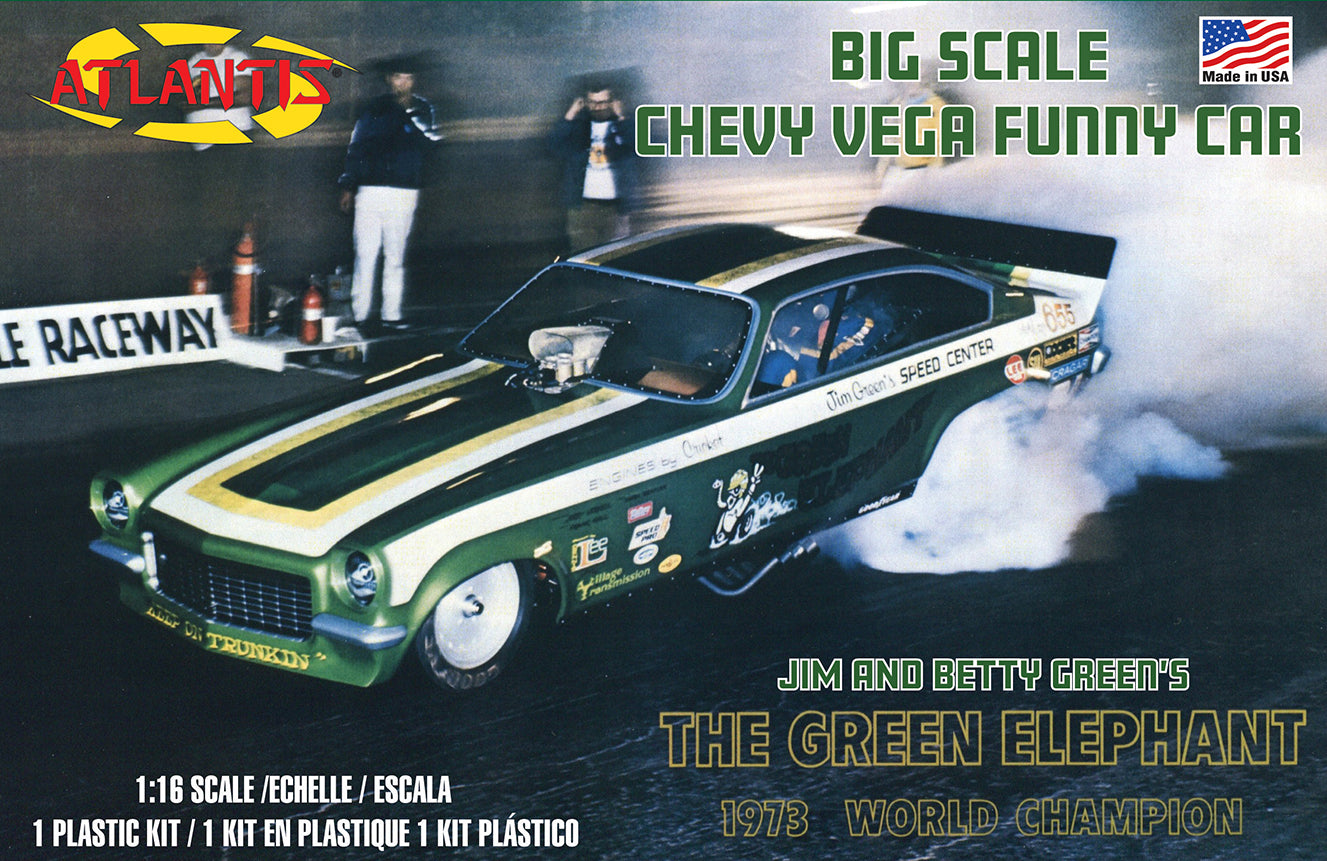Atlantis 1/16 Green Elephant Chevy Vega Funny Car Model Kit | 850002740561