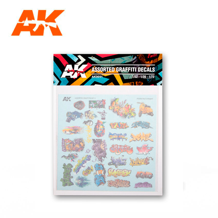 AK Interactive Assorted Graffiti Decals | 8435568307421