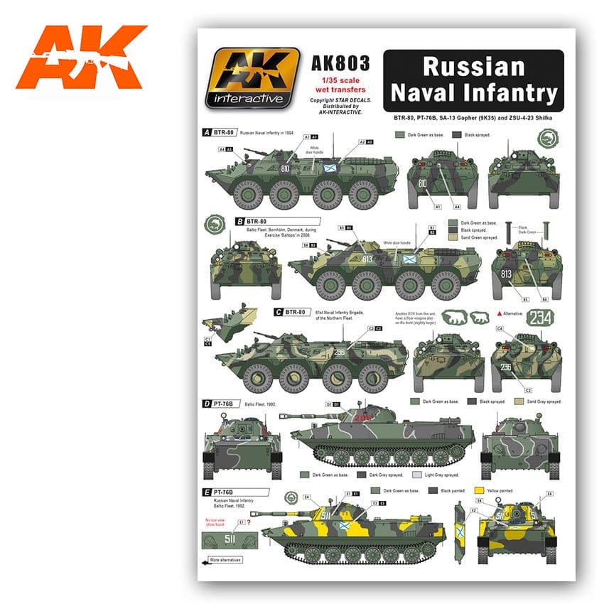 AK Interactive 1/35 Russian Naval Infantry decals | 8436535578035