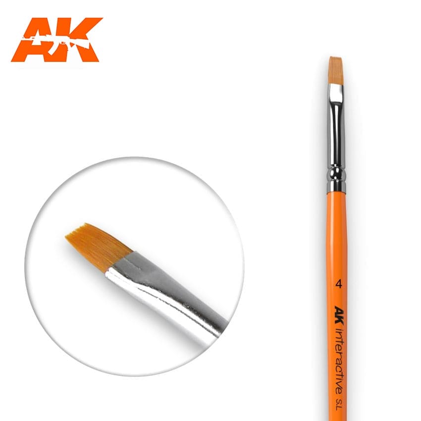AK Interactive Flat Brush 4 Synthetic | 8436535576109