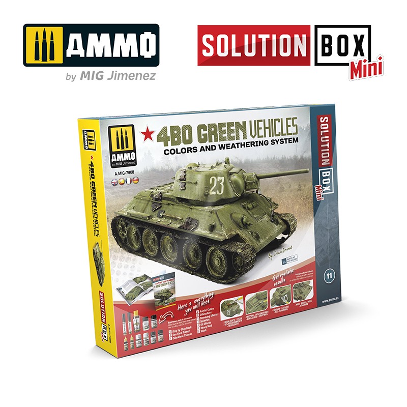 Ammo Mig 4BO Russian Green Vehicles Solution Box Mini | 8432074079002