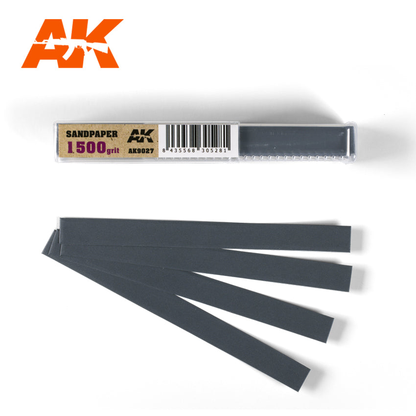 AK Interactive Wet Sandpaper 1500 grit x 50 units | 8435568305281