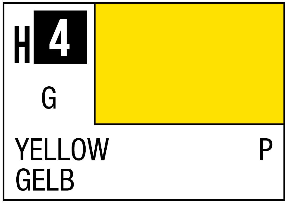 Mr Hobby Aqueous Color H4 Gloss Yellow 10ml Bottle | 4973028738353