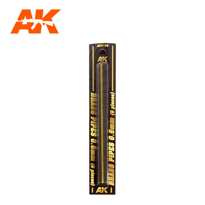 AK Interactive BRASS PIPES 0.6mm, 5 units | 8435568307117