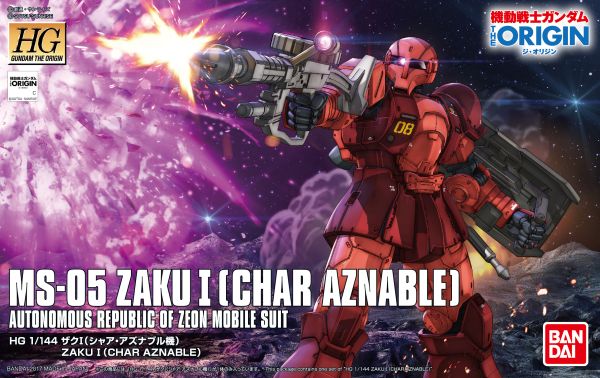 Bandai The Origin - 1/144 HG MS-05 Char Aznable's Zaku I | 4573102577375