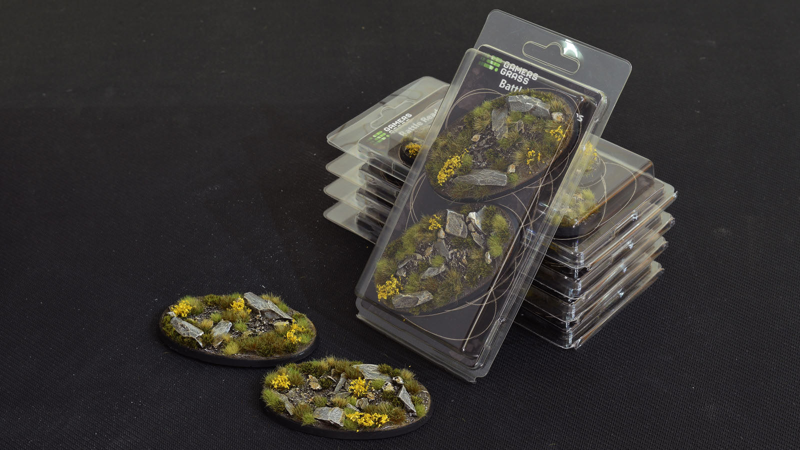 Gamers Grass Battle Ready Bases - Highland - Oval 90mm (x2) | 738956788504