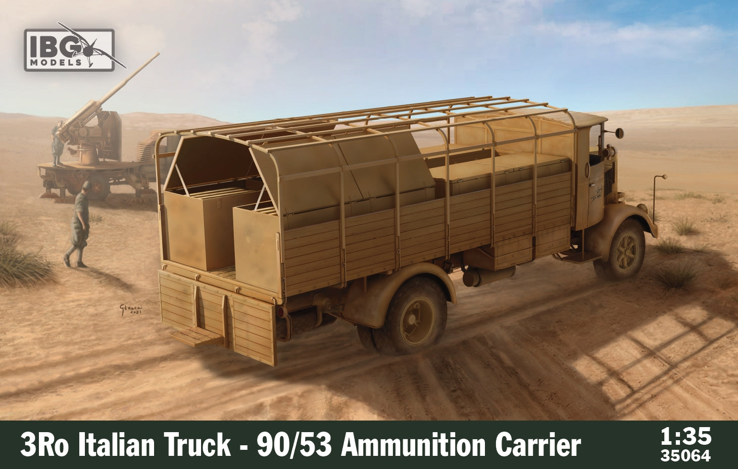 IBG Models 1/35 3Ro Italian Truck - 90/53 Ammunition Carrier | 5907747901780