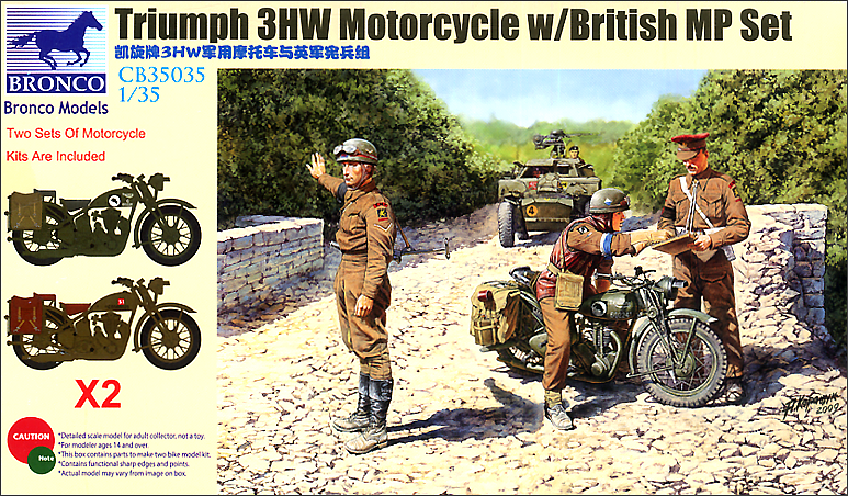 Bronco Models 1/35 Triumph 3HW Motorcycle w/ British MP Set | 4544032673819
