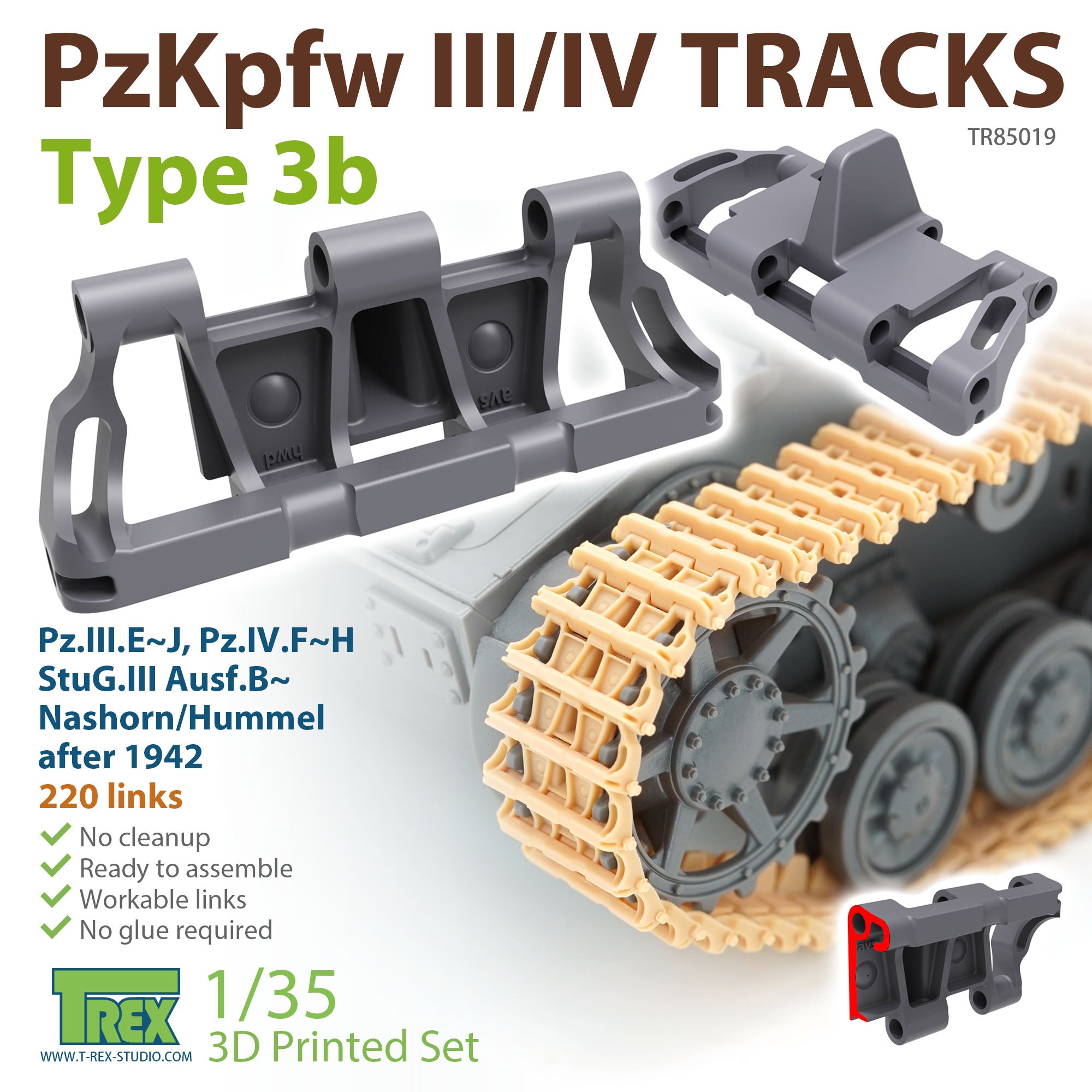 T-Rex Studio 1/35 PzKpfw.III/IV Tracks Type 3b | 6973984751135