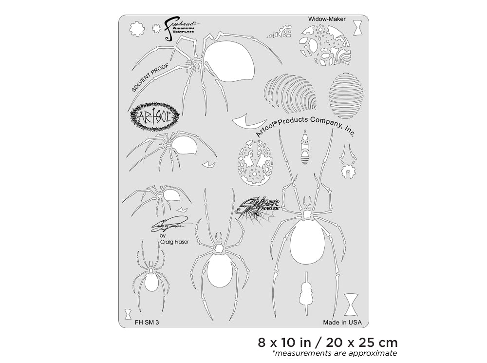 IWATA Artool Spider Master Widow-Maker Freehand Airbrush Template by Craig Fraser | 758240150770