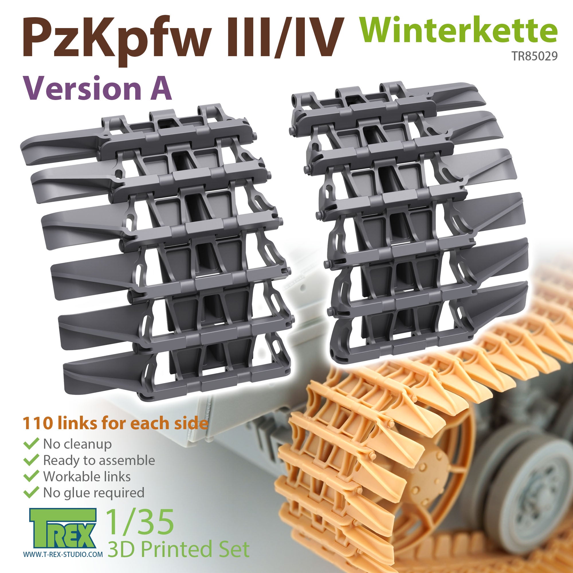T-Rex Studio 1/35 PzKpfw III/IV Tracks Winterkette Version A | 6973984751319